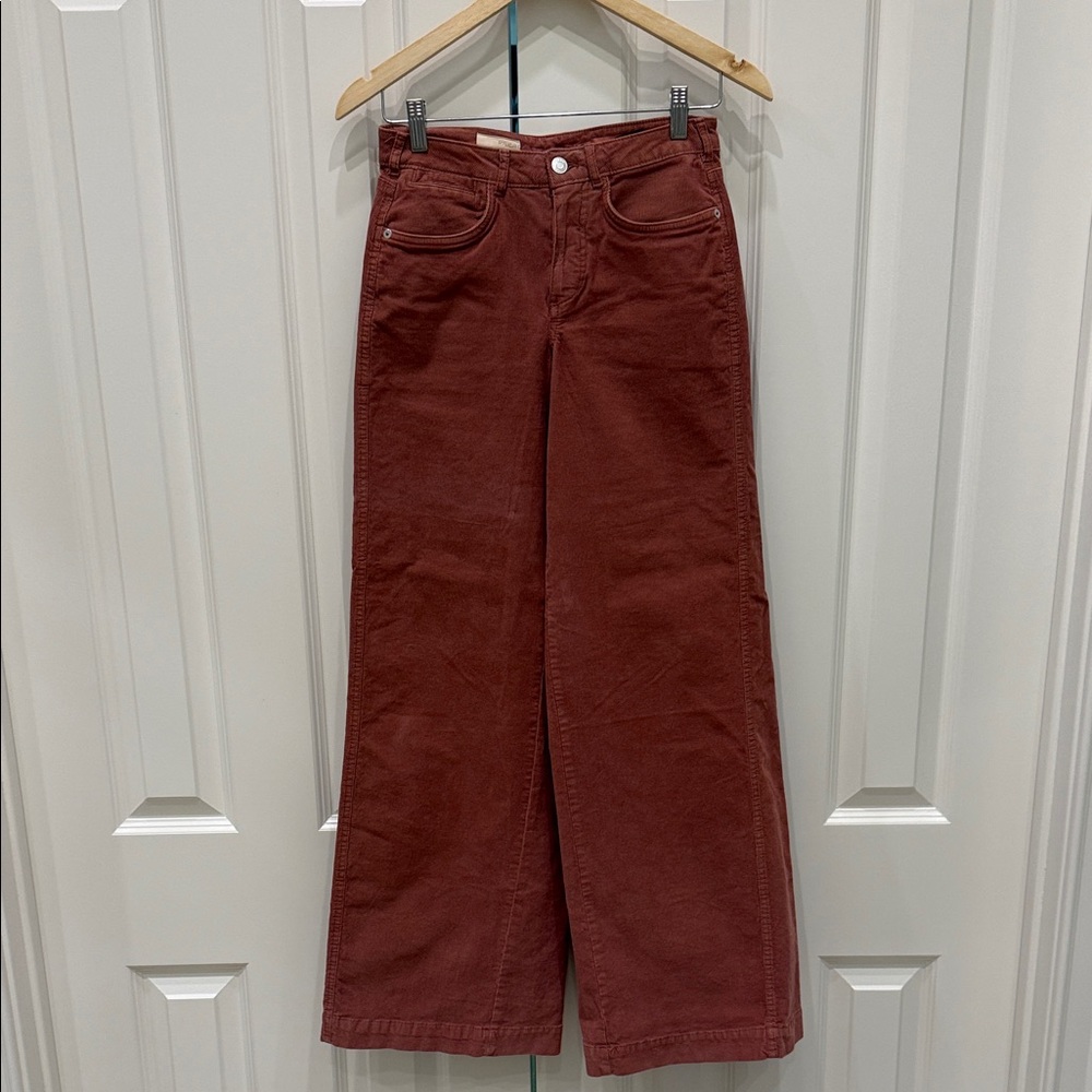 Pilcro Wide Leg Women’s Corduroy Pants in Deep Mauve size 25